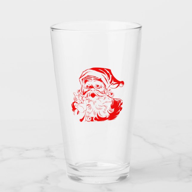 Merry Christmas - Santa Clau Glass Tumblers (Front)
