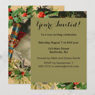 Merry Christmas Santa Claus Antique classic Invitation
