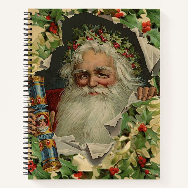 Merry Christmas Santa Claus Antique classic Notebook (Front)