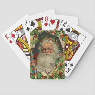 Merry Christmas Santa Claus Antique classic Playing Cards