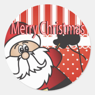 Merry Christmas Santa Claus Classic Round Sticker