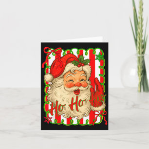 Merry Christmas Santa Claus Face Retro Vintage Xma Card