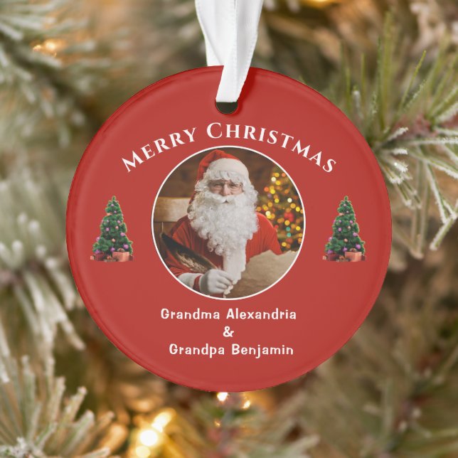 Merry Christmas Santa Claus Family Personalize  Ornament (Tree)
