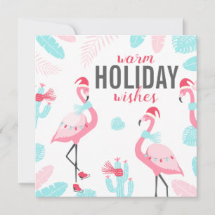 Merry Christmas Santa Claus Flamingo Holiday Photo