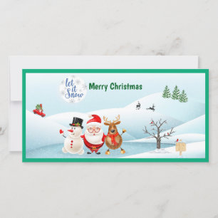 Merry Christmas Santa Claus Flat Card