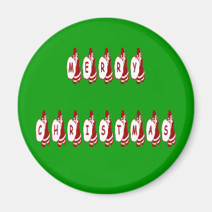 Merry Christmas Santa Claus Font Magnet