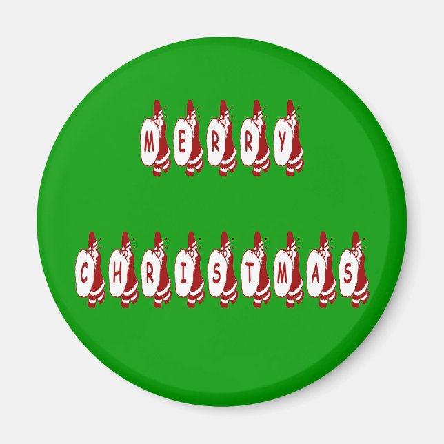 Merry Christmas Santa Claus Font Magnet (Front)