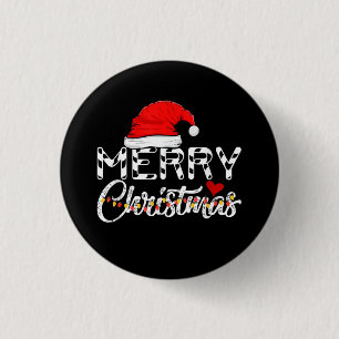Merry Christmas Santa Claus Funny Family 1 Inch Round Button