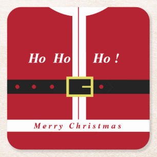 Merry Christmas - Santa Claus - Gifts For Everyone Square Paper Coaster