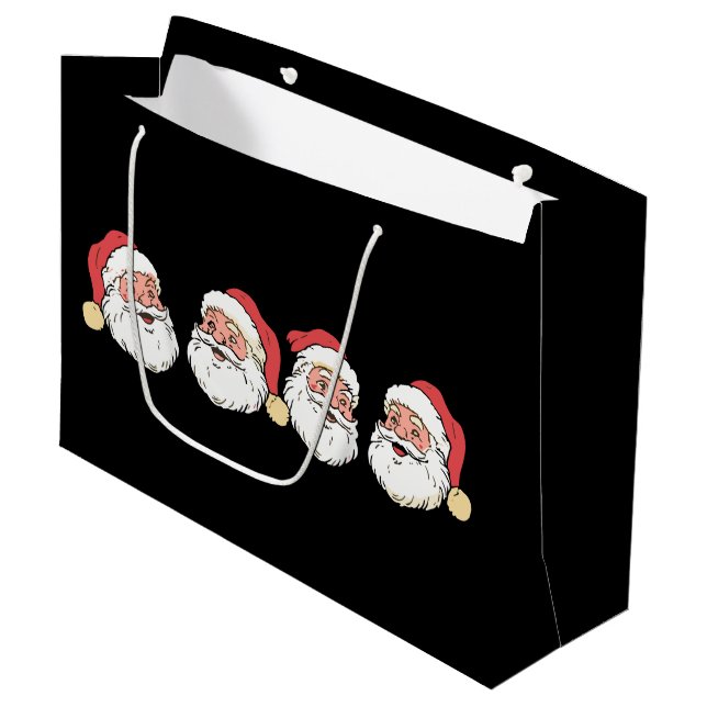 Merry Christmas Santa Claus Hat Xmas Large Gift Bag (Front Angled)