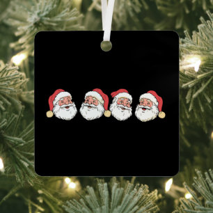 Merry Christmas Santa Claus Hat Xmas Metal Ornament