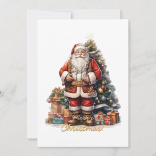 Merry Christmas Santa Claus Holiday Card