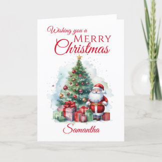 Merry Christmas Santa Claus Holiday Card