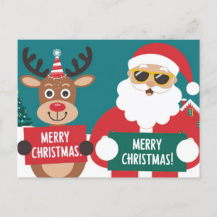 Merry Christmas santa claus Holiday Postcard