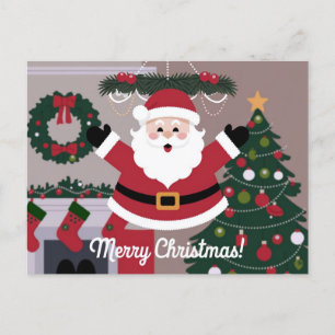 Merry Christmas santa claus Holiday Postcard