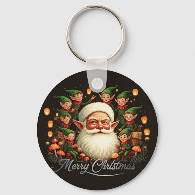 Merry Christmas Santa Claus  Keychain (Front)