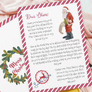 Merry Christmas Santa Claus Letter North Pole Invitation