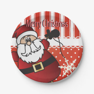 Merry Christmas Santa Claus Paper Plate