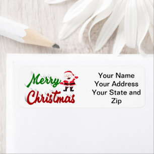 Merry Christmas Santa Claus red green script