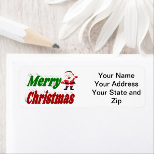 Merry Christmas Santa Claus red green typography