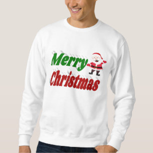 Merry Christmas Santa Claus red green typography Sweatshirt