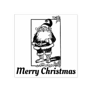 Merry Christmas Santa Claus Rubber Stamp
