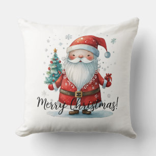 Merry Christmas Santa Claus Throw Pillow