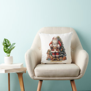 Merry Christmas Santa Claus Throw Pillow