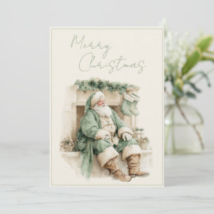 Merry Christmas Santa Claus Vintage Christmas Holiday Card