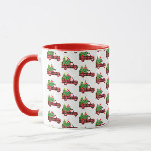 Merry Christmas Santa Claus Vintage Red Truck Mug