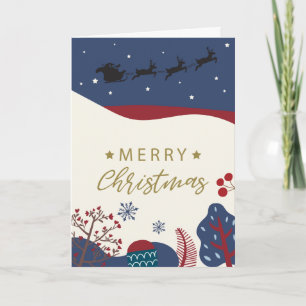 MERRY CHRISTMAS Santa Claus Winter Holiday Card