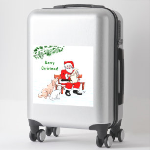 Merry Christmas! Santa Claus with Cat and Dog