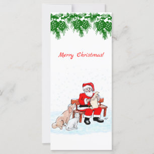 Merry Christmas - Santa Claus with Cat and Dog