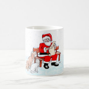 Merry Christmas - Santa Claus with Cat and Dog Coffee Mug
