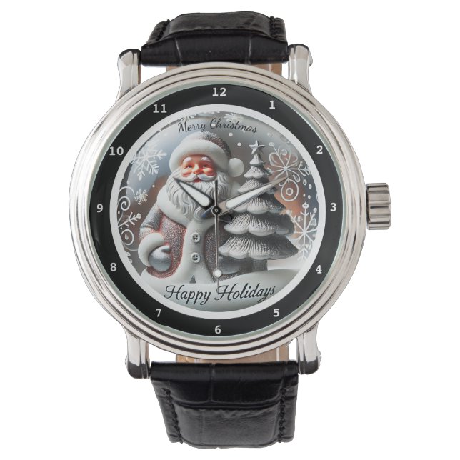 Merry Christmas Santa Claus with Christmas Tree Watch (Front)