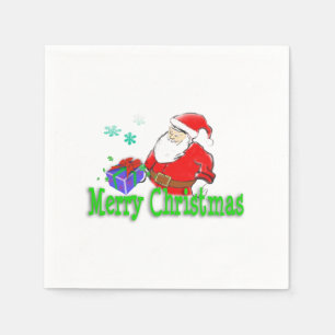 Merry Christmas Santa Claus with Gift Napkin