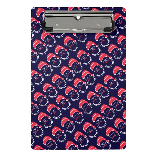 Merry Christmas Santa Clause Merry & Bright Mini Clipboard (Front)
