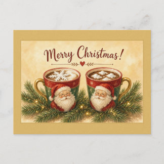 Merry Christmas Santa Cocoa Mugs Postcard