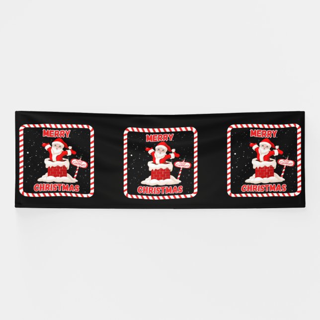 Merry Christmas Santa Collection 4x12 Vinyl Banner (Horizontal)