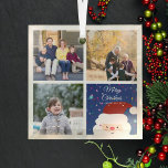 Merry Christmas Santa & Cute Family Photo Collage Glass Ornament<br><div class="desc">Merry Christmas Santa & Cute Family Photo Collage</div>