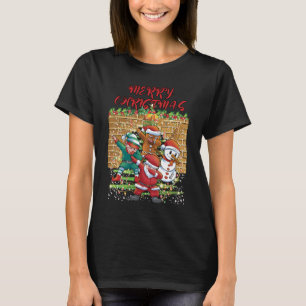 Merry Christmas Santa Dab Women Black T-Shirt