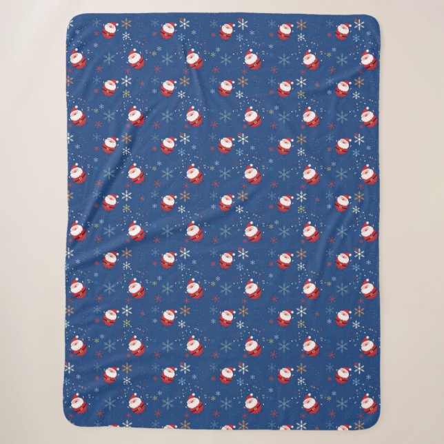 Merry Christmas Santa Dancing In The Snow Sherpa Blanket (Front)