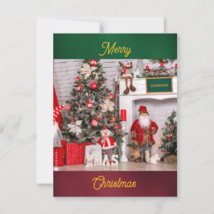 Merry Christmas Santa Decorations Postcard