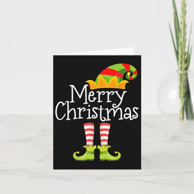 Merry Christmas Santa Elf Squad Reindeer Funny Xma Card (Front)