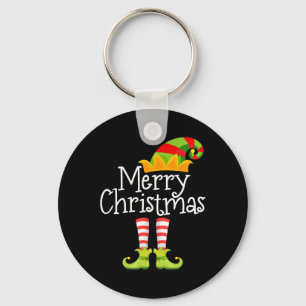 Merry Christmas Santa Elf Squad Reindeer Funny Xma Keychain