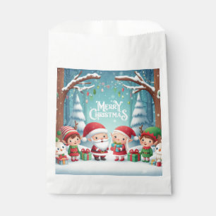 Merry Christmas/santa/elves snow Favour Bag