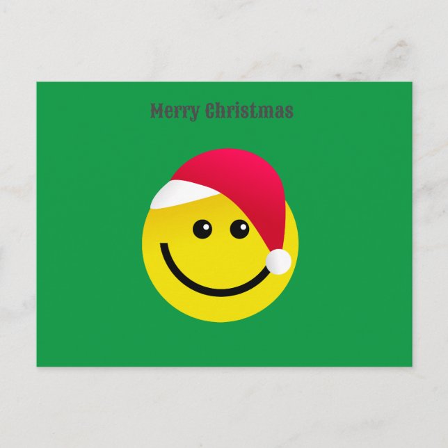 Merry Christmas Santa Emoji Holiday Postcard (Front)