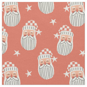 Merry Christmas - Santa Face nursery winter Star Fabric