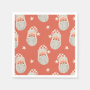 Merry Christmas - Santa Face nursery winter Star Napkin