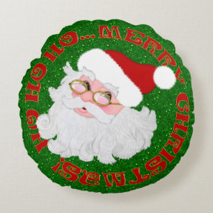 Merry Christmas Santa Face-ROUND PILLOW